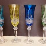 4 Champagne flutes in Lorraine crystal color