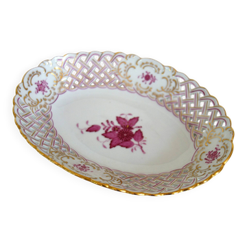 Coupe ajourée en porcelaine, manufacture Herend, Hongrie
