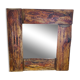 Miroir brutaliste bois brut années 50 déco chalet