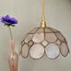 Suspension abat-jour vintage en nacre et laiton