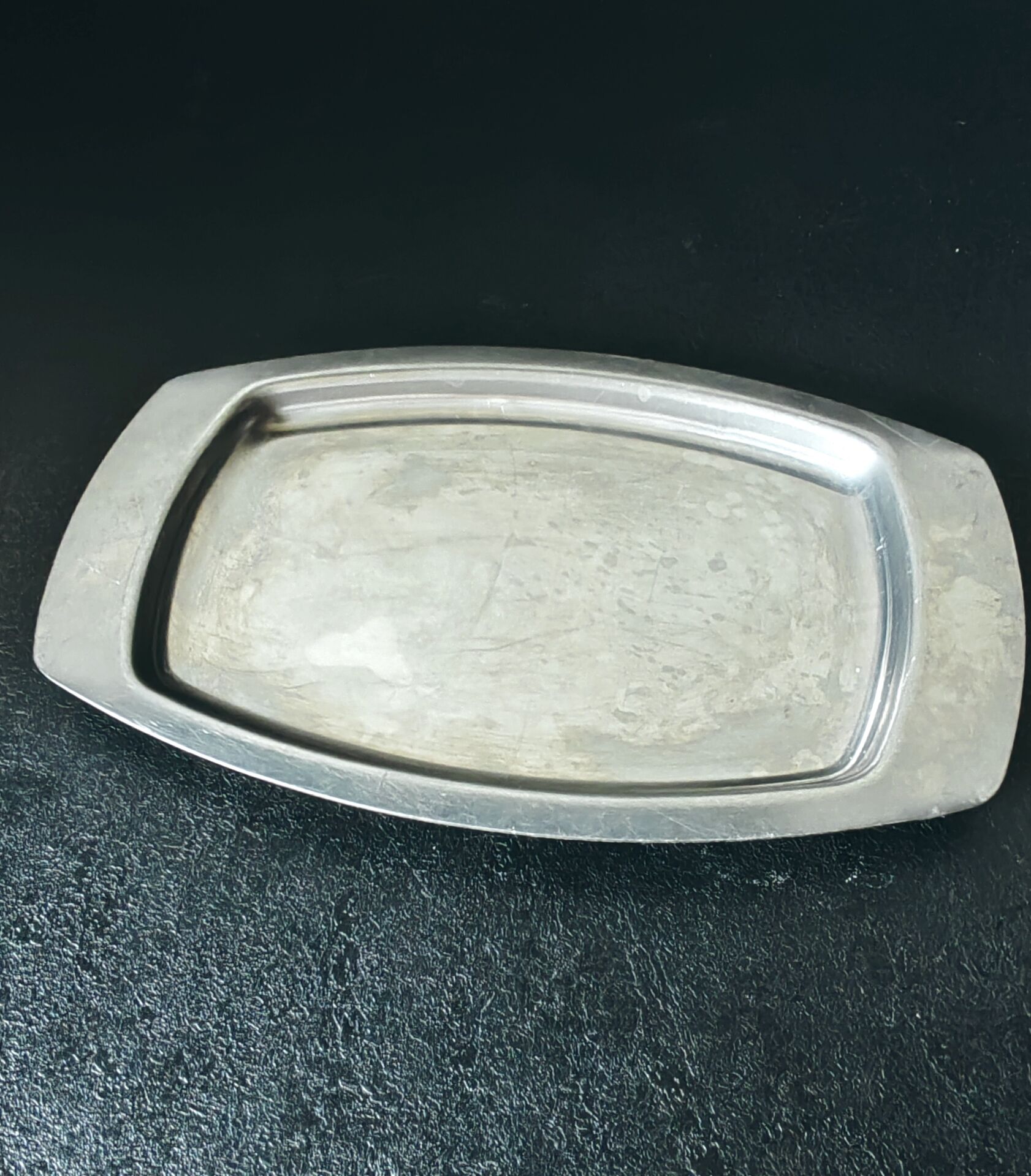Retro Minimalist Silver Metal Butter Dish 20 cm