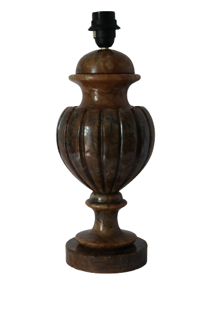 Brown onyx baluster lamp base