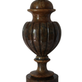 Pied de lampe balustre en onyx brun