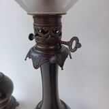 Paire de lampes à huile en bronze d'époque Napoléon III.