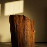 Sculptural stump chair, Brutalism, Wabi Sabi in solid pine, Swedish, 1968.