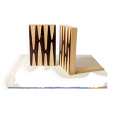 Paire de serre-livres en bois, style Bauhaus, années 1950