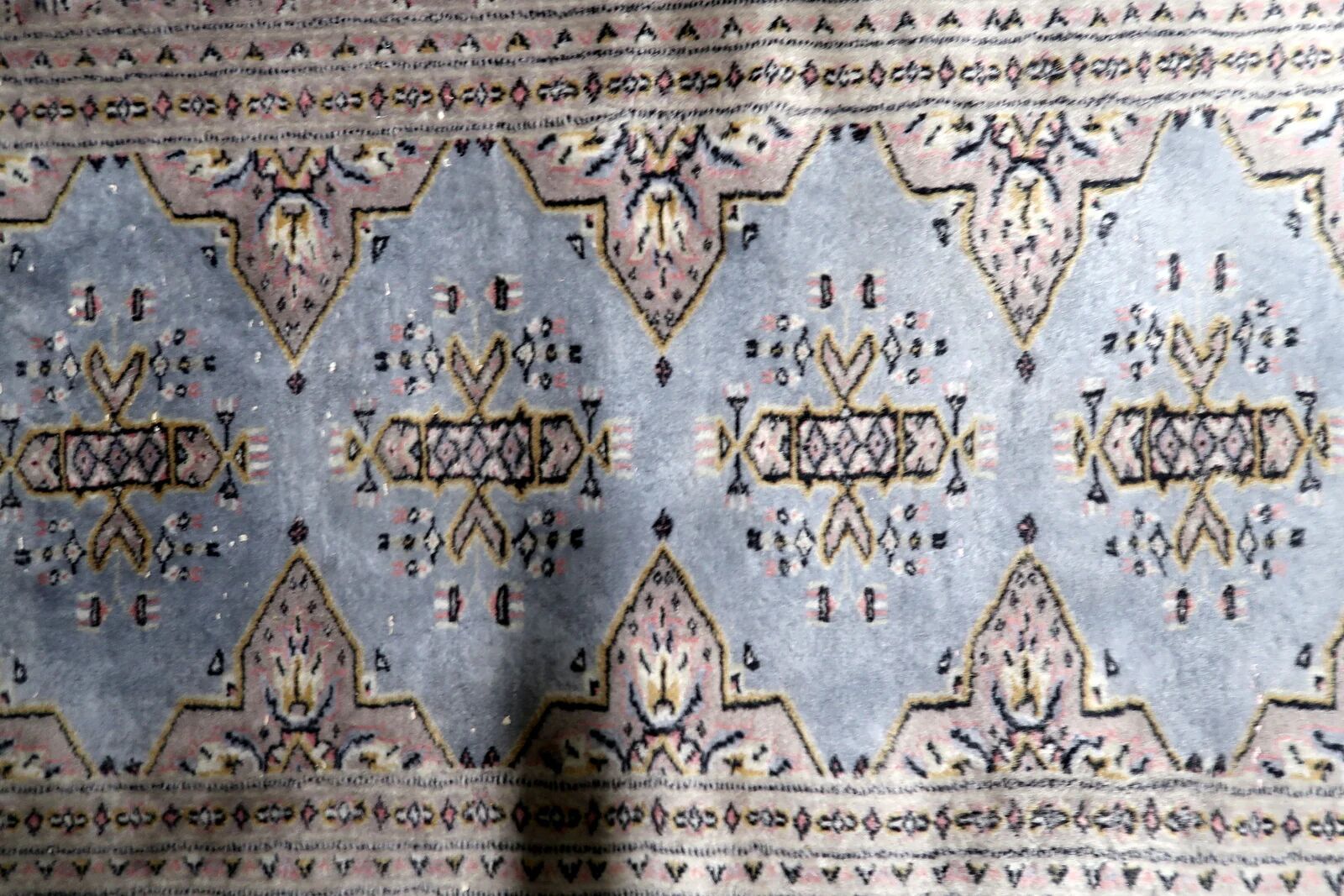 Vintage Uzbek Bukhara handmade rug 95 cm x 147 cm 1950s