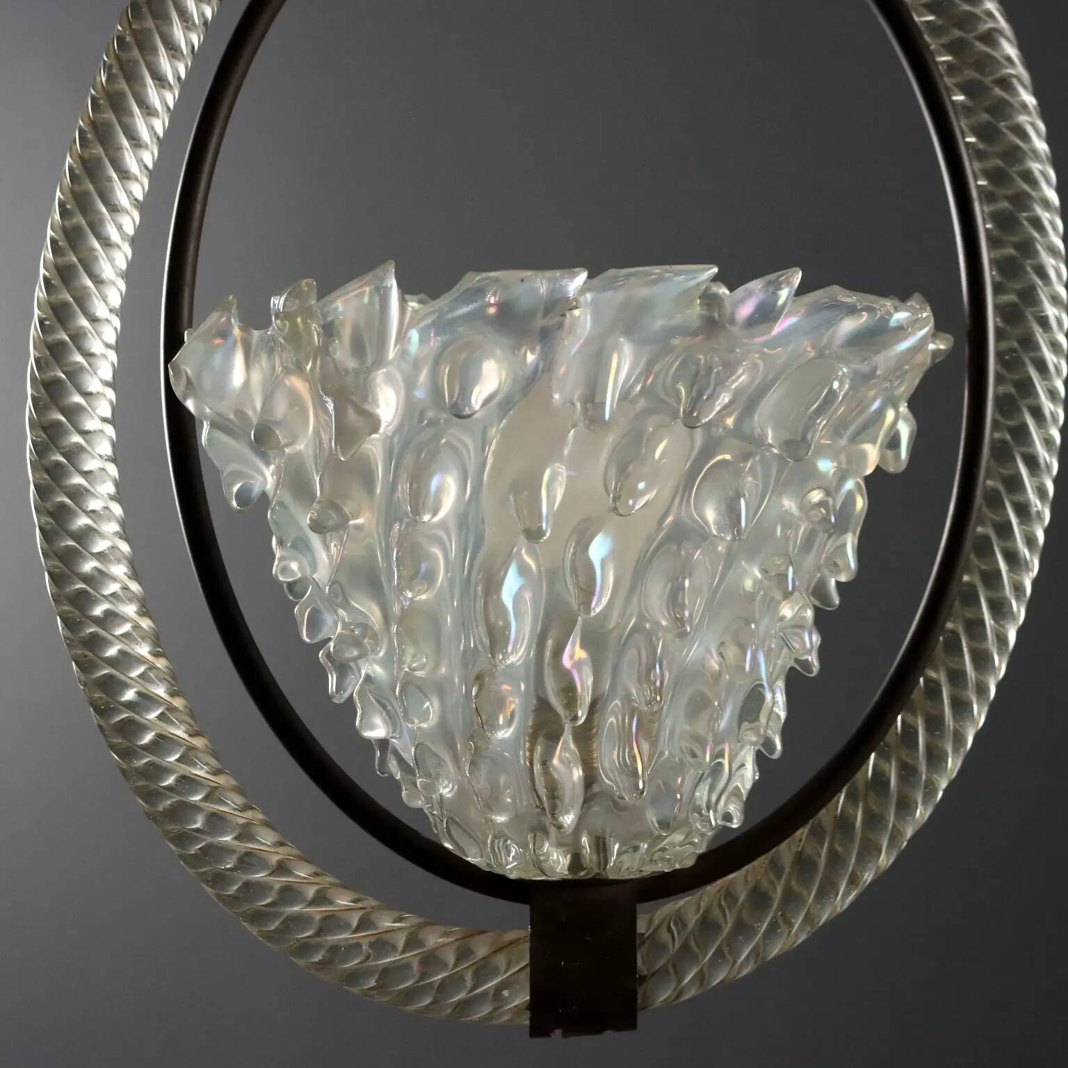Lustre vintage design en verre de Murano, Italie, années 1940