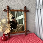 Wooden barber mirror turned art deco bamboo style