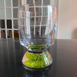 Flared vase made of bubbled glass