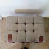 Unique-small vintage bench-ottoman-stool-colonial style - suitcase