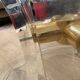 Lily table in plexiglass and gilded metal, 1970