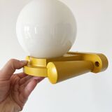 Pair of Tissot wall lights in wood and opaline globe, 1960