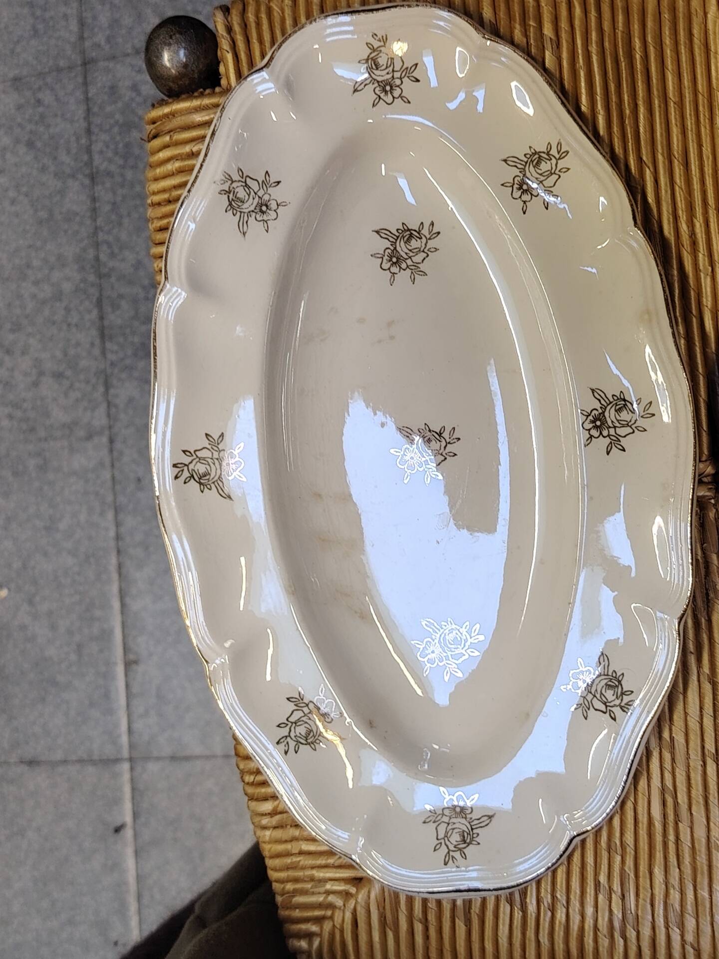 Pair of vintage dishes "Fleur de France" – Sarreguemines, 1950s