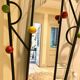 60s wall dressing room door, with colorful balls
