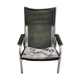 Relax armchair reclining black leather design 1960