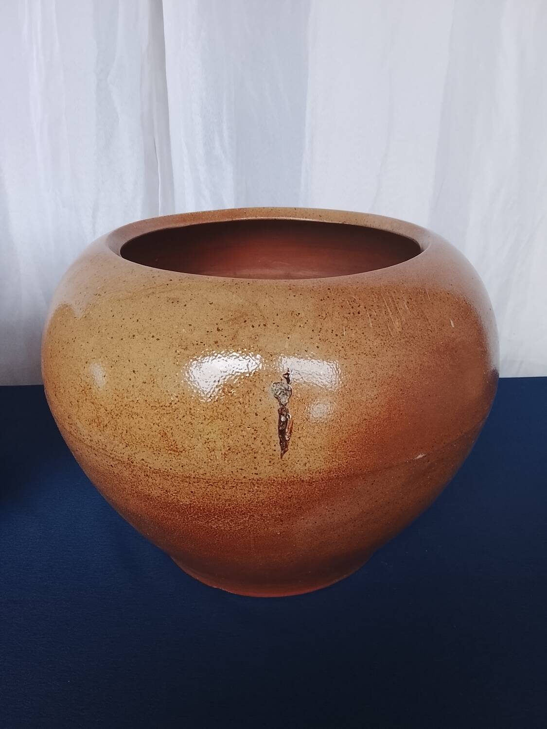 Varnished terracotta flower pots