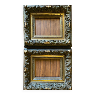Pendant 19th century frames: 33/39 cm, frame 16.5/22.5 cm, rebate 1 cm