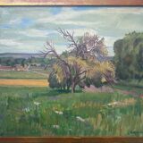 Tableau HST "Le poirier route d'Evreux" par Léon Gaudeaux (1893 / 1947)