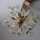 Italian flower chandelier in brass and glass