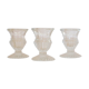 3 bougeoirs en verre transparent
