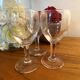 Set de 3 verres à vin blanc en verre taillé