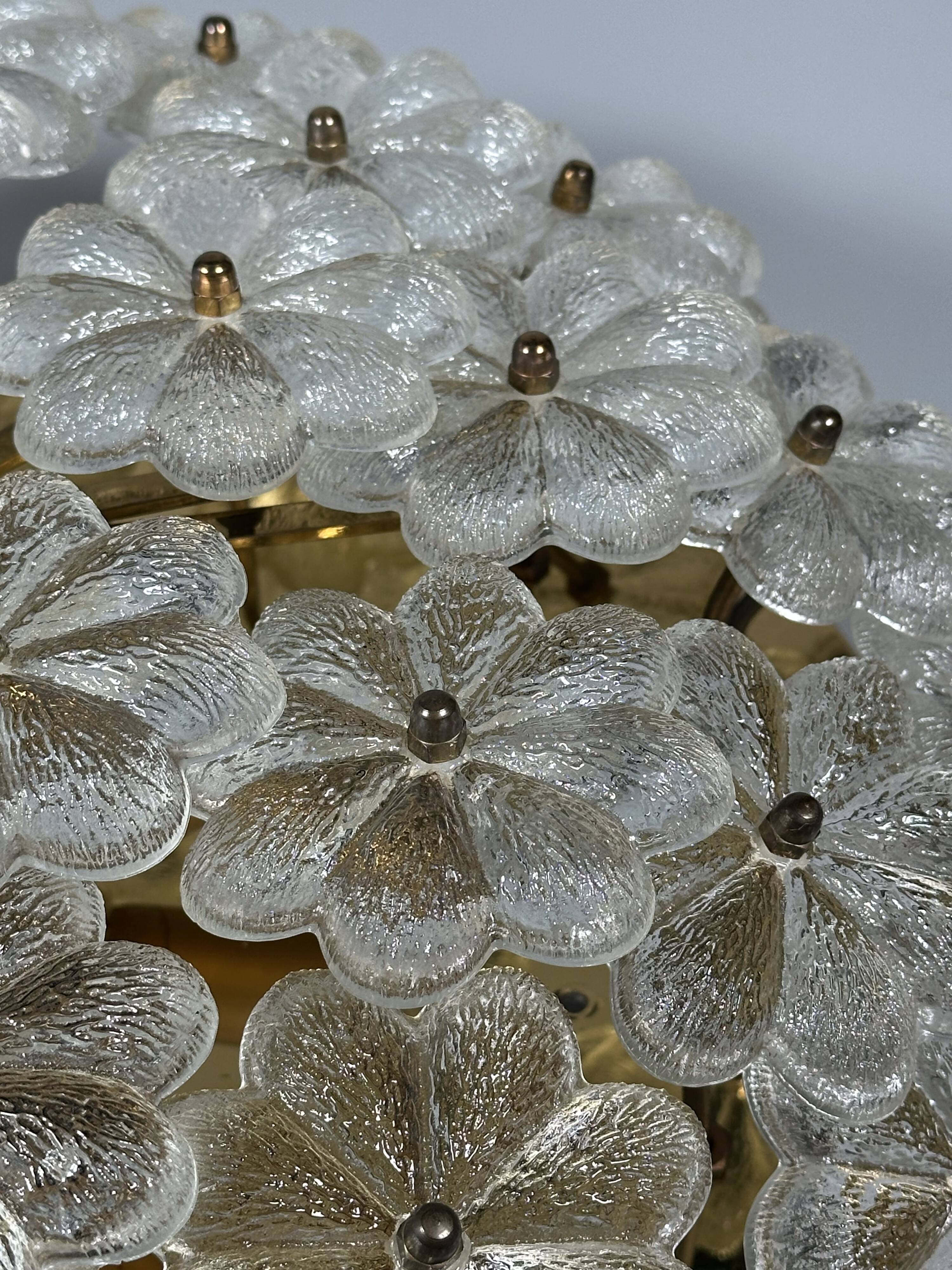 1960s/70s Ceiling Lamp Ernst Palme made of brass and glass, Germany