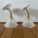 Pair of wall sconces with vintage globes
