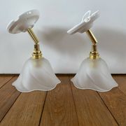 Paire d’appliques murales avec globes vintage