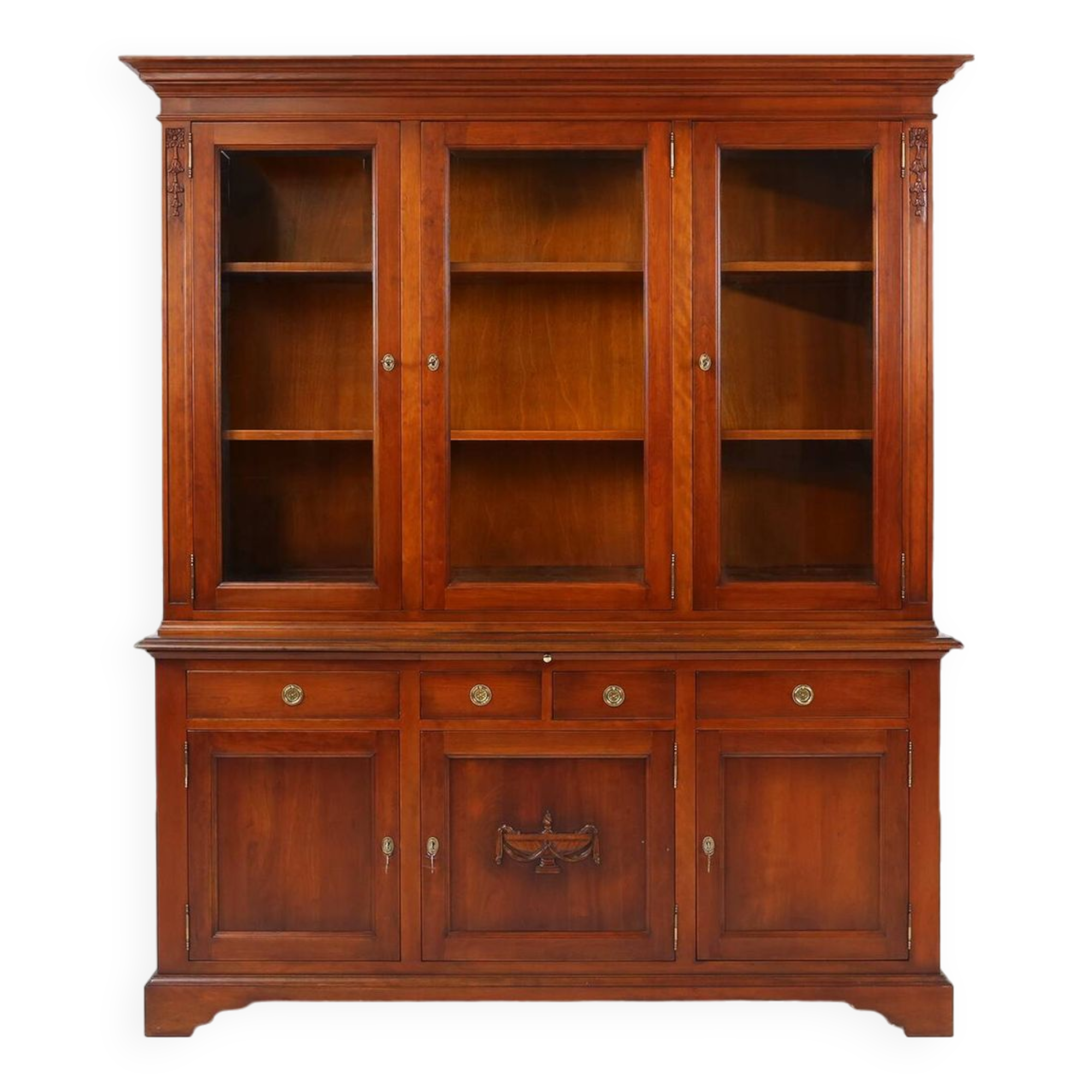 English Wooden Bookcase Cabinet, 1950s