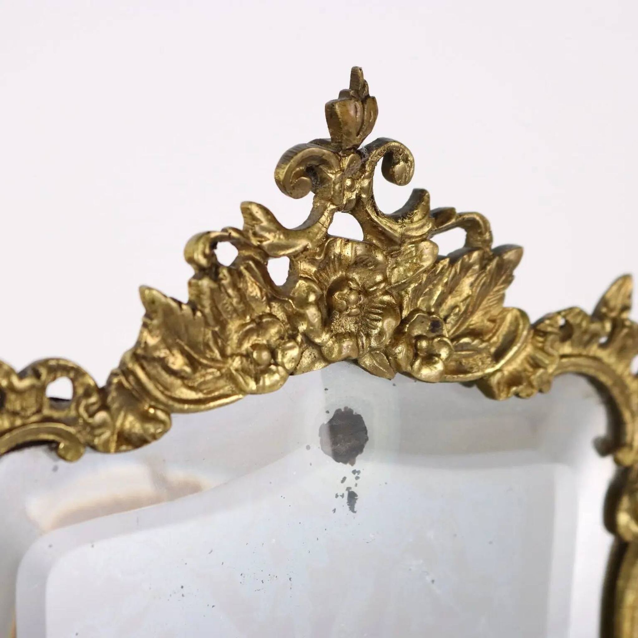 Miroir de toilette ancien en bronze, Europe, XIX-XX siècle