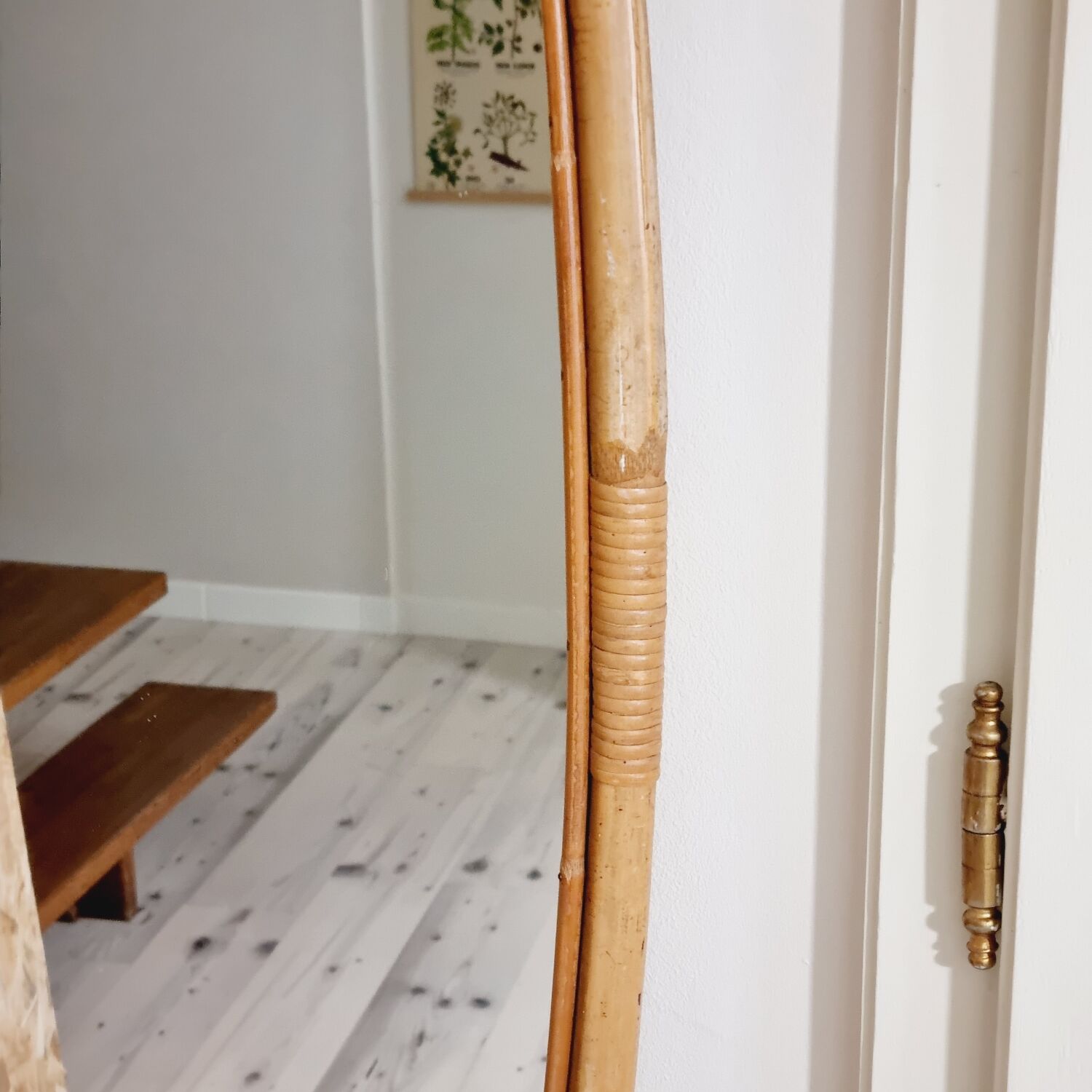 Oval rattan mirror 1960