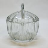 Art deco sugar bowl in molded pressed glass