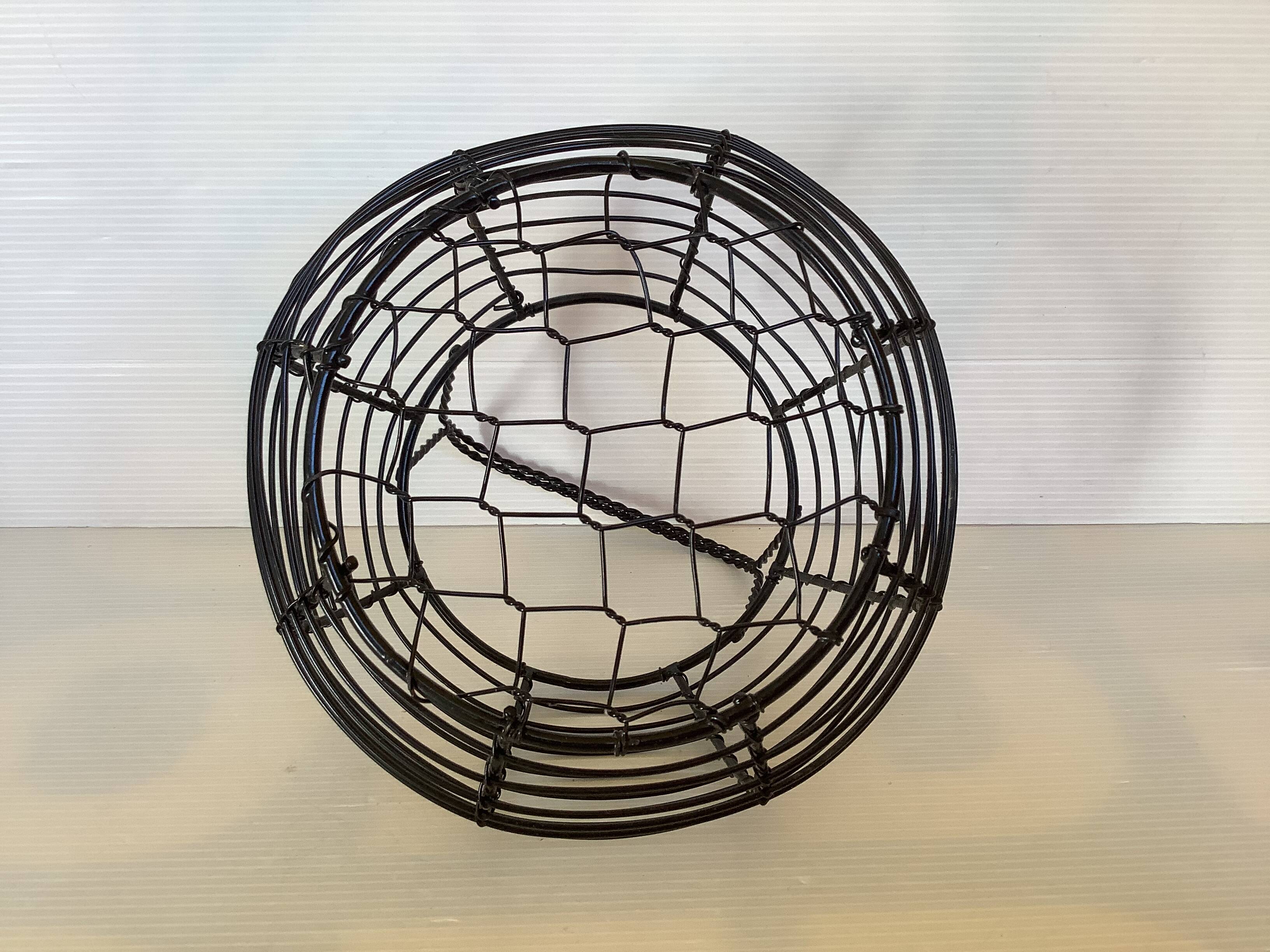 Black metal egg basket