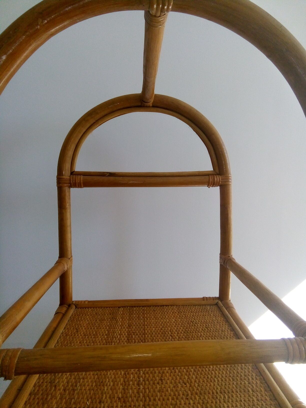 Rattan and bamboo shelf