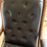 Ancien fauteuil Chesterfield Victoria / vintage / noir