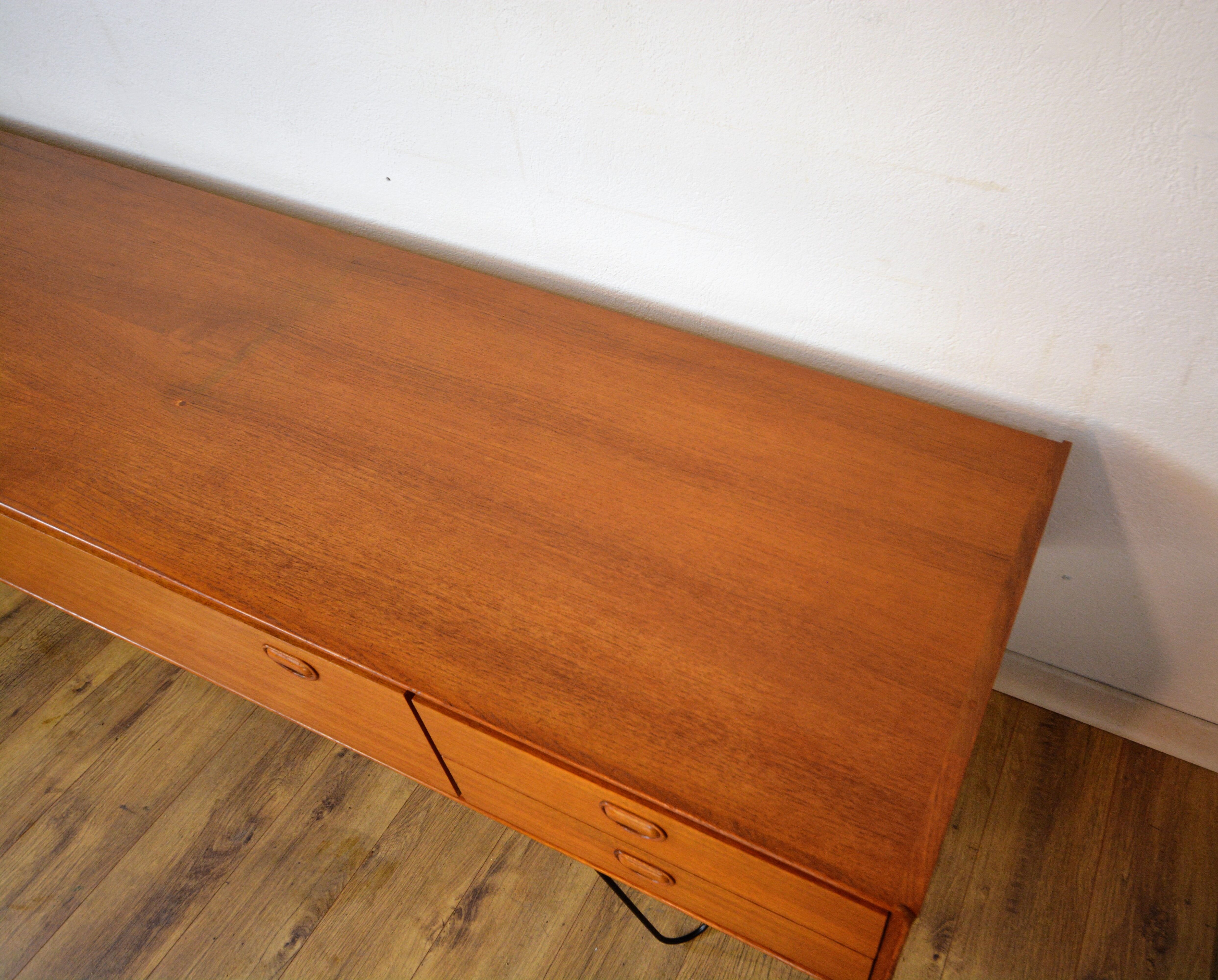 Scandinavian sideboard teak and metal row