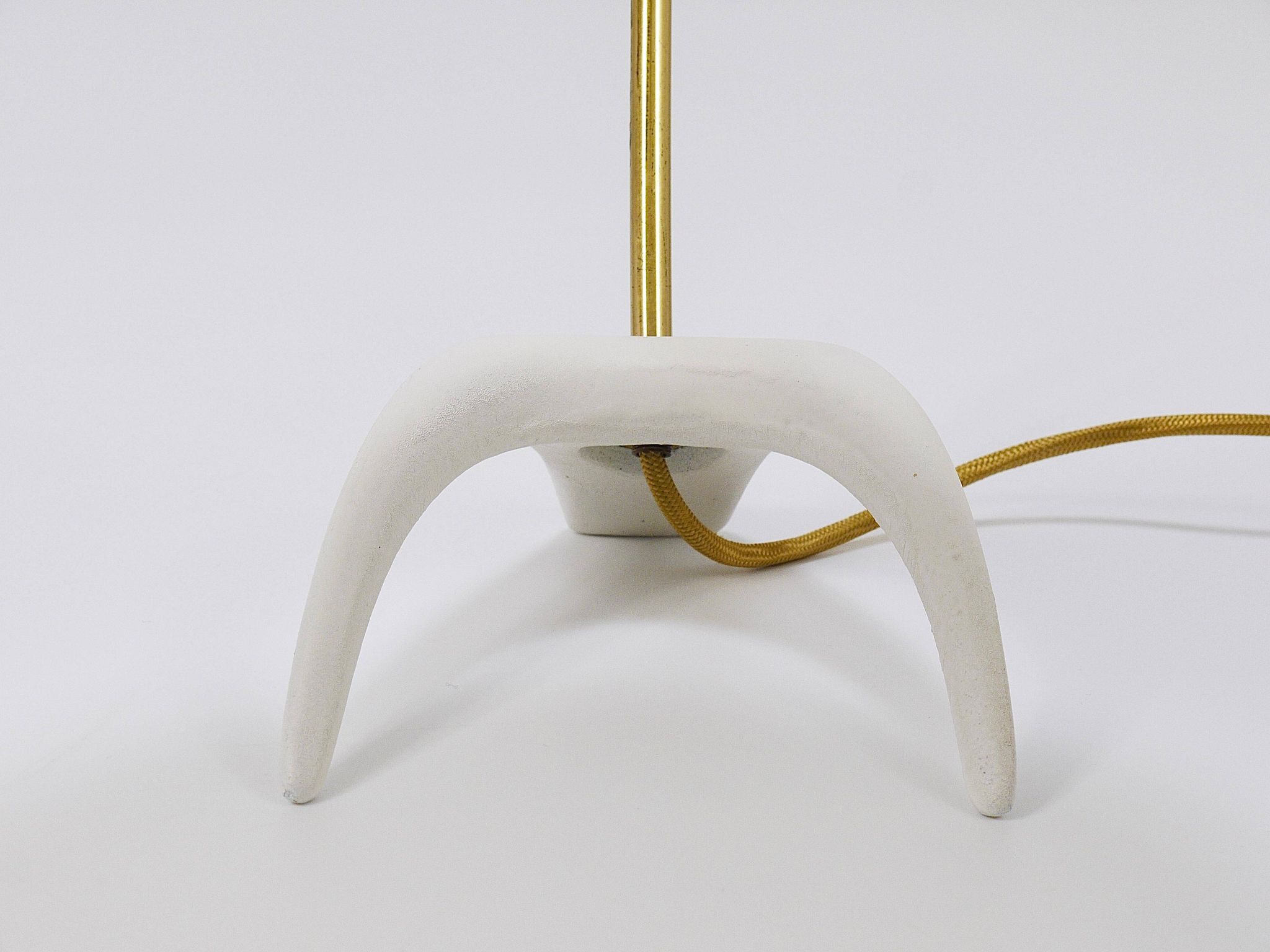 White brass desk or table lamp in the Louis Kalff style from the 1950s.