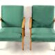 Fauteuil en velours vert vintage, 1970