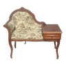 Joli meuble téléphone avec son assise fauteuil en tissu vintage