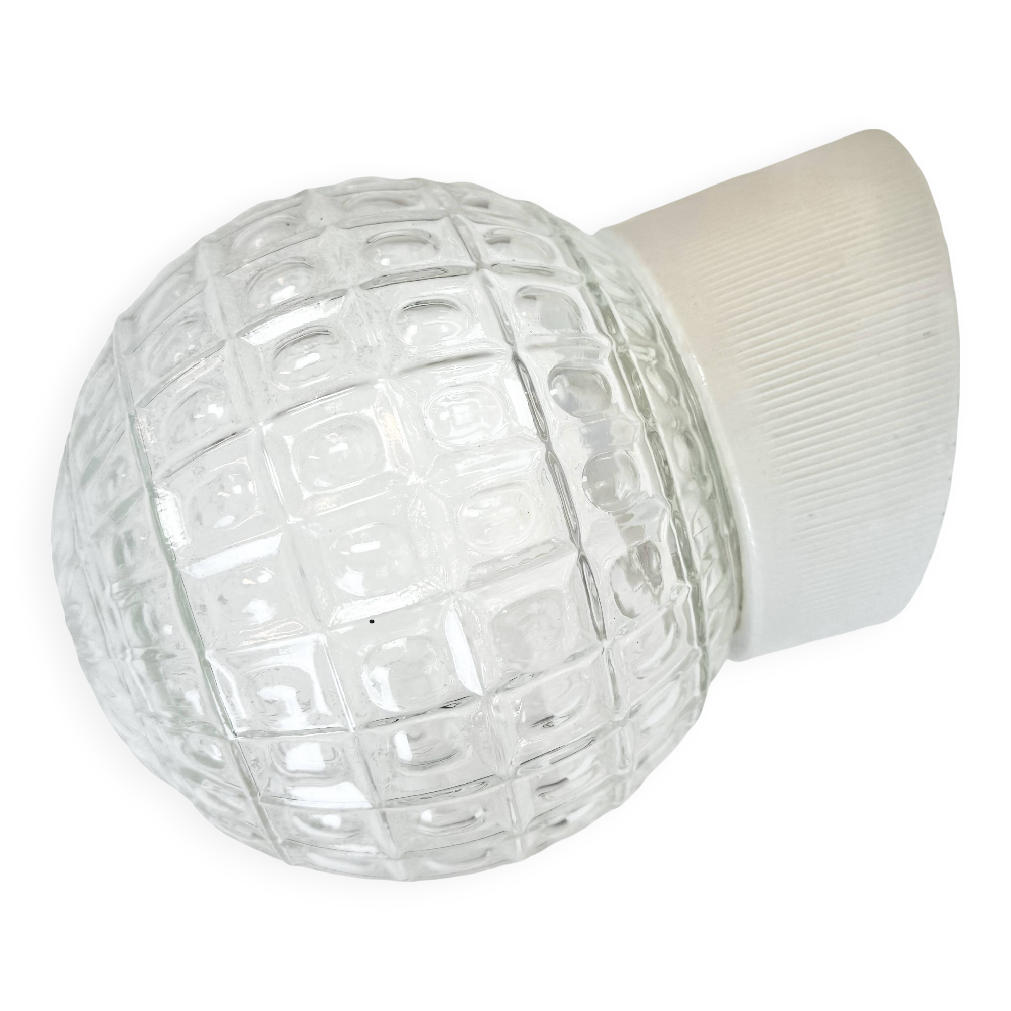 Vintage White Porcelain Wall Light, 1970s