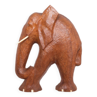 Wooden Wall hanger Elephant 1960s Asia