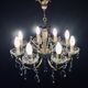 8 lights, crystal, bronze and brass chandelier