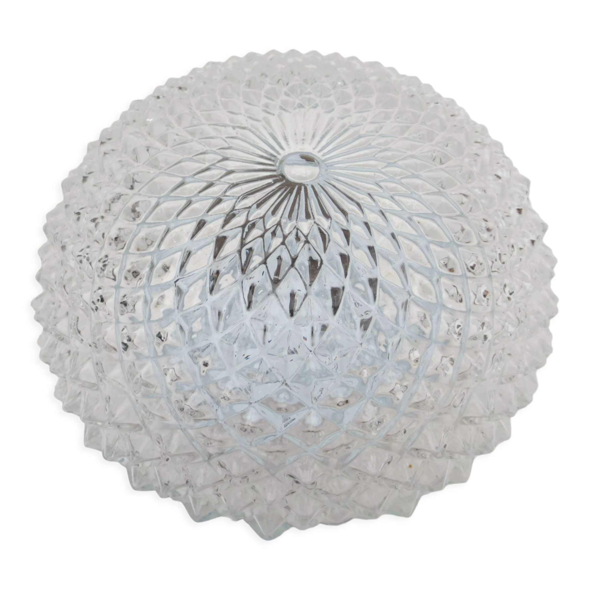 Ceiling lamp or wall lamp in cut glass and metal