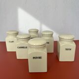 Set of vintage porcelain spice jars