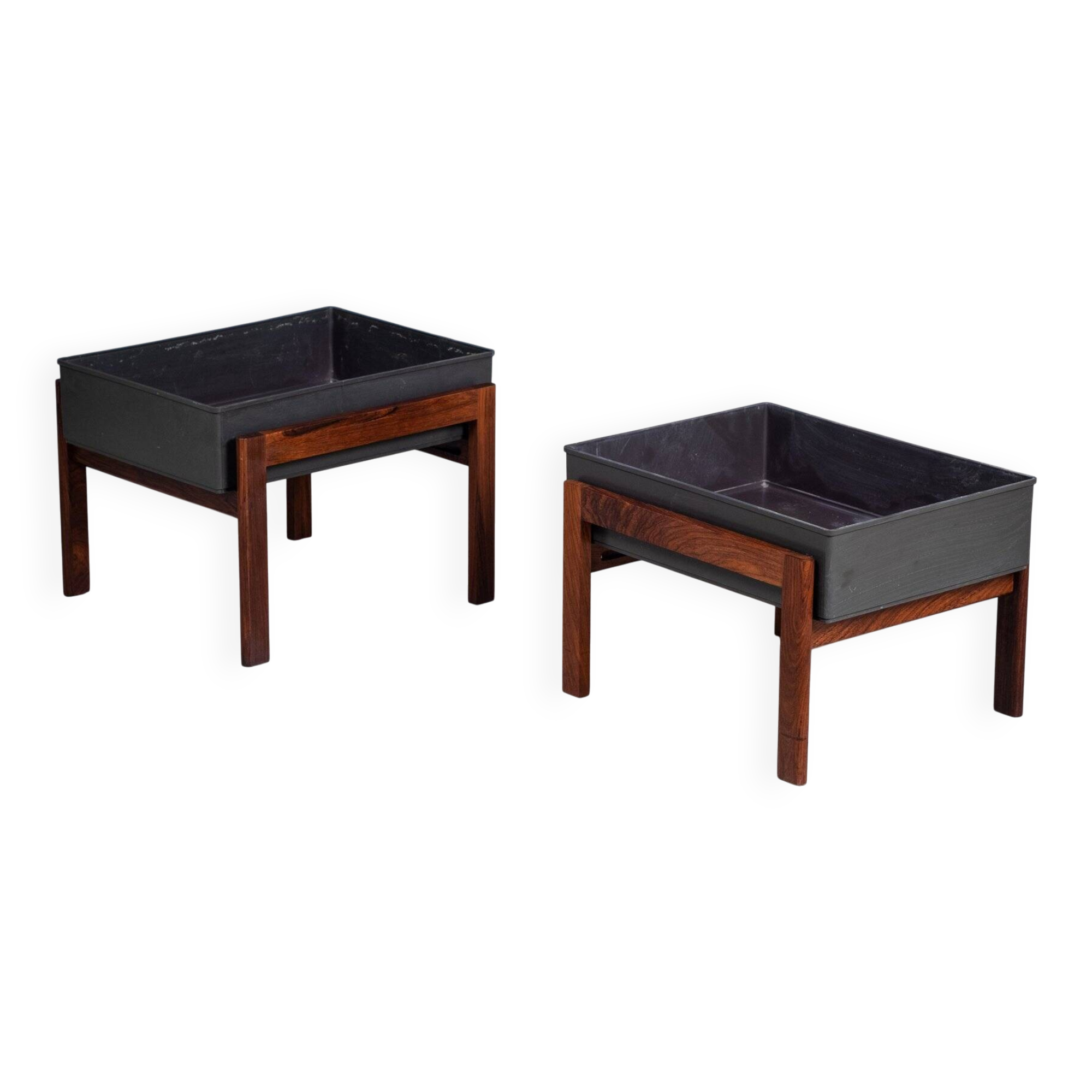 Cache-Pot Minimaliste Mid-Century en Palissandre, Danemark, 1960s, Set de 2