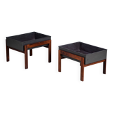 Minimalist Mid-Century Cache-Pot in Rosewood, Denmark, 1960s, Set of 2