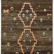 Hand-Knotted Turkish Contemporary 150 cm x 194 cm Brown Wool Carpet