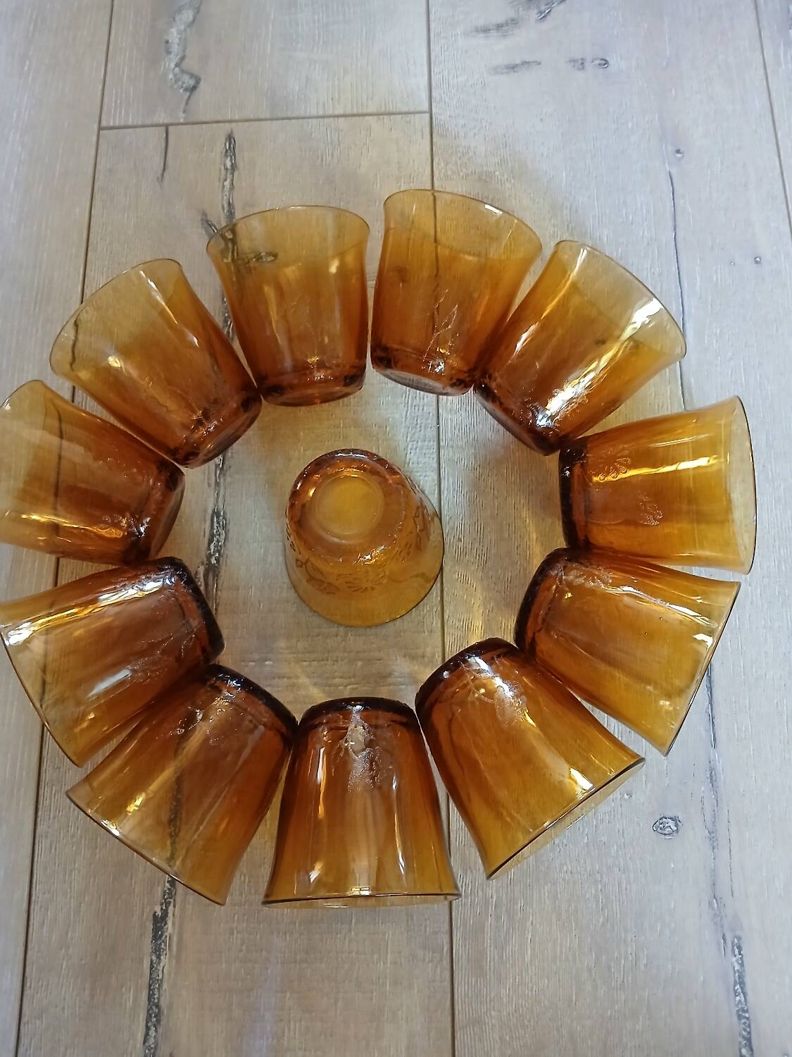 12 antique Vereco water glasses