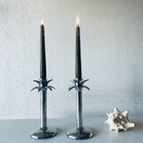 Pair of palm tree candlesticks